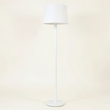 Bay Dell Floor Lamp With A Plain Fabric Shade - White (synthetic illustration; no displayed measurements)