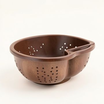 Kraus Kore Square Stainless Steel Wood 3 Piece Colander Set (synthetic illustration; no displayed measurements)