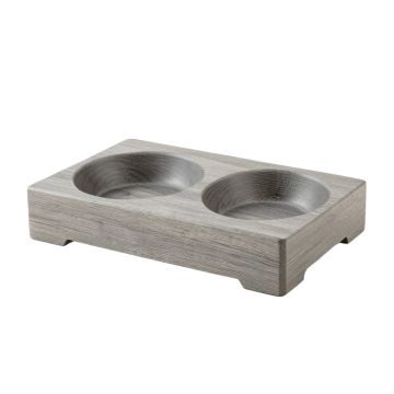 Briar Crest Pet Feeding Stand With Two Plain Empty Bowls - Gray