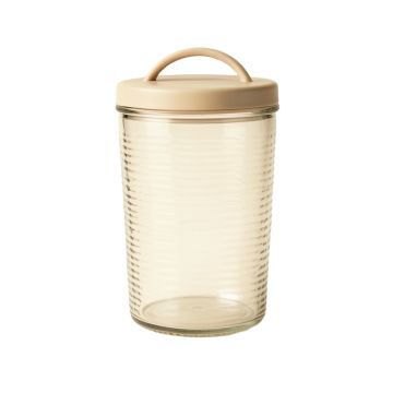 Pine Brook Storage Canister With Lid - Beige