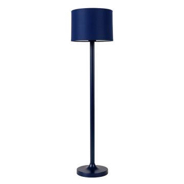 Ash Dale Floor Lamp With A Plain Fabric Shade - Navy