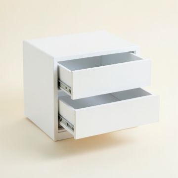 Rowan Branch Small-Parts Storage Drawer Cabinet - White (synthetic illustration; no displayed measurements)
