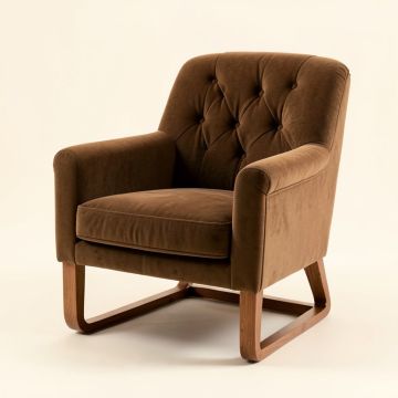 Ternes 30 '' Wide Tufted Velvet Swivel Armchair (synthetic illustration; no displayed measurements)