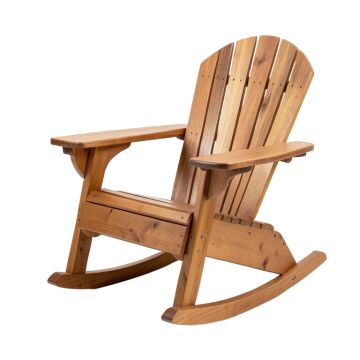Scottsville Solid Wood Rocking Adirondack Chair With Table