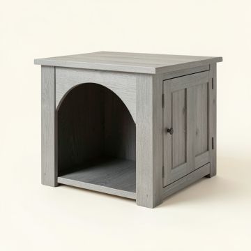 Linden Brook Empty Furniture-Style Litter Enclosure - Gray (synthetic illustration; no displayed measurements)