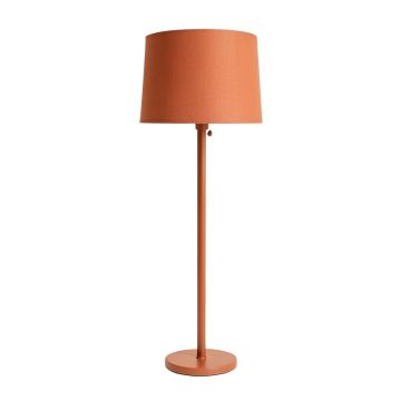 Brook Dale Floor Lamp With A Plain Fabric Shade - Terracotta