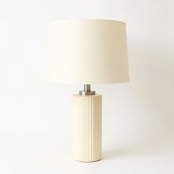 Slate Bridge Table Lamp With A Plain Fabric Shade - Cream (synthetic illustration; no displayed measurements)