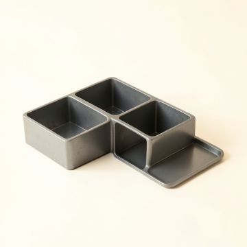 Juniper Arc Empty Coffee-Station Organizer - Gray (synthetic illustration; no displayed measurements)