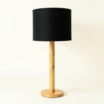 Ash Crest Floor Lamp With A Plain Fabric Shade - Black (synthetic illustration; no displayed measurements)