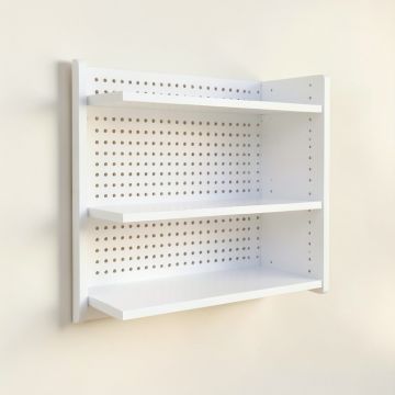Summit Brook Empty Wall-Mounted Tool Organizer Panel - White (synthetic illustration; no displayed measurements)