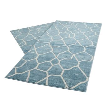Orbisonia Geometric Indoor / Outdoor Aqua Blue Area Rug