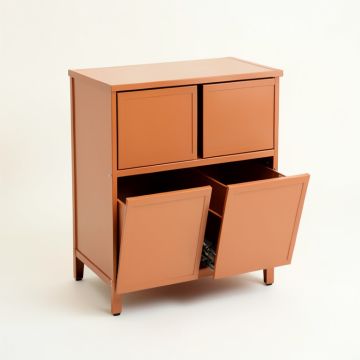 Moss Arc Freestanding Pull-Out Hamper Cabinet (synthetic illustration; no displayed measurements)
