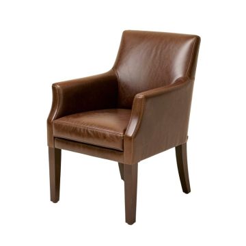 The Ekero Genuine Leather Upholstered Dining Chair