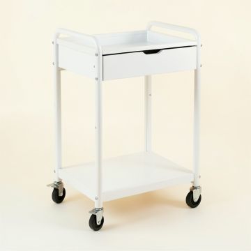 Clay Bend Empty Rolling Workshop Cart - White (synthetic illustration; no displayed measurements)