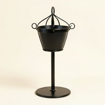 Lowestoft Outdoor Decorative Welcome Sign With Hanging Basket Planter Stand (synthetic illustration; no displayed measurements)