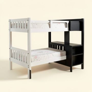 Otha Twin Solid Wood L-Shaped Bunk Bed With Desk And Shelves By Harriet Bee (synthetic illustration; no displayed measurements)
