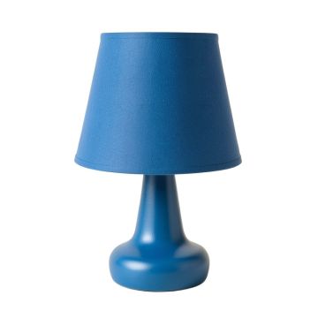 Bay Brook Table Lamp With A Plain Fabric Shade - Blue