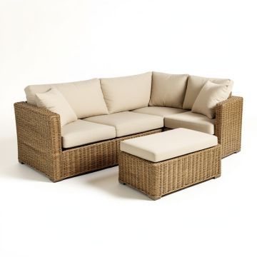 Outdoor Garden Patio Furniture 6-Piece Pe Rattan Wicker Sectional Cushioned Sofa Sets (synthetic illustration; no displayed measurements)