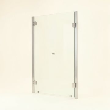 Kinkade Xl 25.25 '' W X 80 '' H Hinged Frameless Shower Door (synthetic illustration; no displayed measurements)