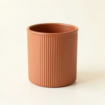 Fern Branch Empty Candle Holder - Terracotta (synthetic illustration; no displayed measurements)