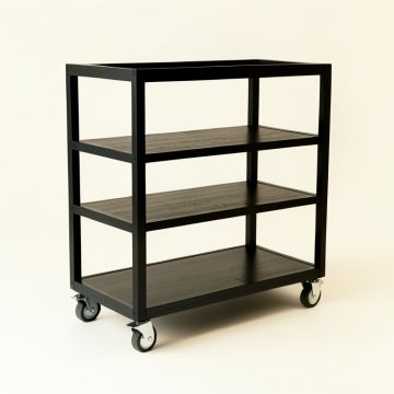 Juniper Dale Empty Rolling Workshop Cart - Black (synthetic illustration; no displayed measurements)