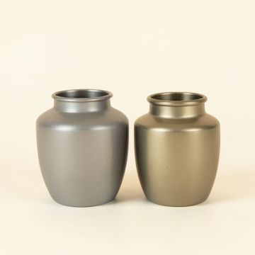 2 Piece Baran Gold/Gray 20 '' Metal Table Vase Set (synthetic illustration; no displayed measurements)