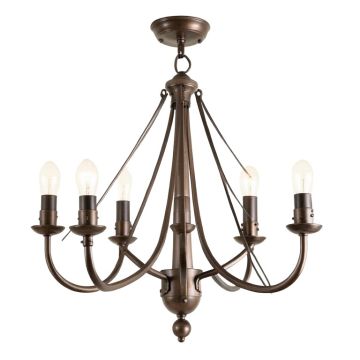 Pickensville 6 - Light Wagon Wheel Chandelier