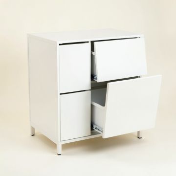 River Dale Freestanding Pull-Out Hamper Cabinet - White (synthetic illustration; no displayed measurements)