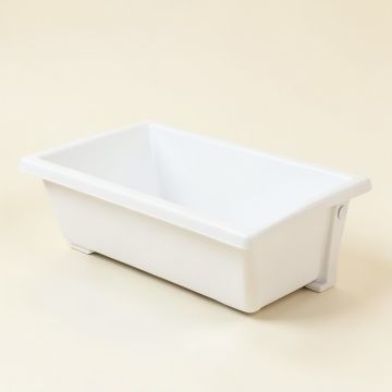 Rowan Dale Empty Railing Planter With Integral Brackets - White (synthetic illustration; no displayed measurements)