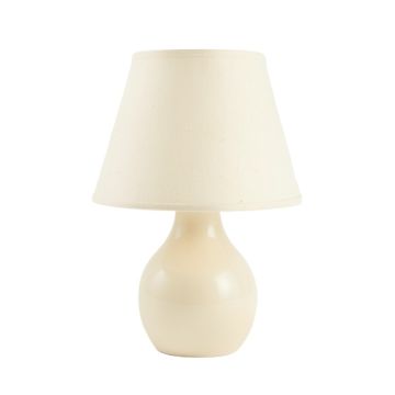 Reed Branch Table Lamp With A Plain Fabric Shade - Cream