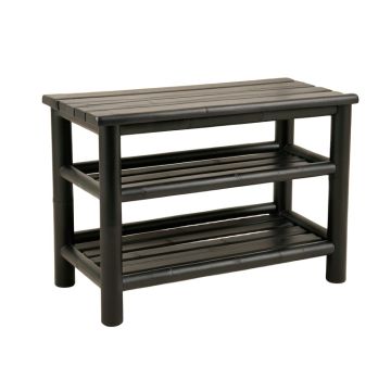 Wren Bluff Shoe Storage Bench - Black