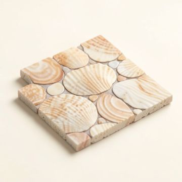 1 '' X 1 '' Seashell Mosaic Tile In Natural (synthetic illustration; no displayed measurements)