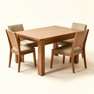 Artin 2 - Piece Rubberwood Solid Wood Dining Set (synthetic illustration; no displayed measurements)