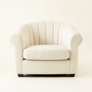 Summit Arc Upholstered Armchair - Cream (synthetic illustration; no displayed measurements)