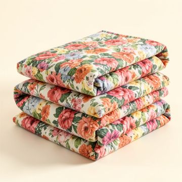 Multicolor Reversible Floral Cotton Quilt Set (synthetic illustration; no displayed measurements)