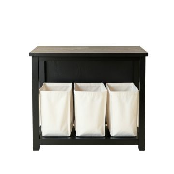 Hill Brook Laundry Sorting Station With Plain Removable Bags - Black