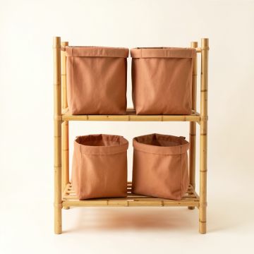 Hill Bend Laundry Sorting Station With Plain Removable Bags - Terracotta (synthetic illustration; no displayed measurements)