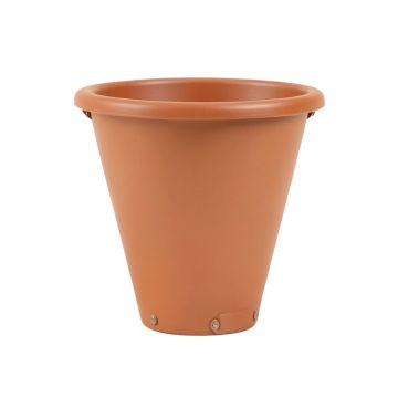 Elm Crossing Empty Railing Planter With Integral Brackets - Terracotta