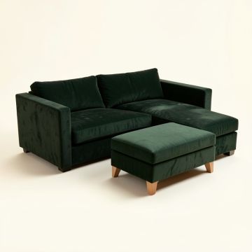 Vernonburg 118 '' Wide Velvet Reversible Modular Sofa & Chaise With Ottoman (synthetic illustration; no displayed measurements)