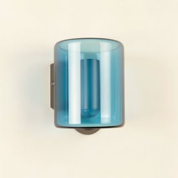 Wren Bluff Wall Sconce Mounted On A Plain Wall - Blue (synthetic illustration; no displayed measurements)