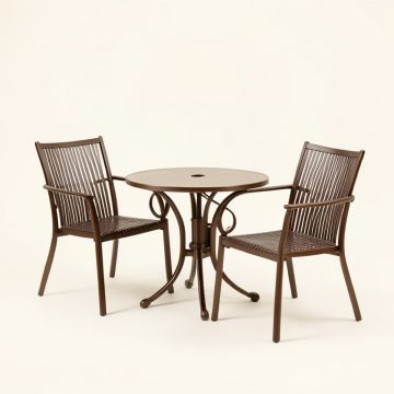 3 Piece Cast Aluminum Outdoor Bistro Set Patio Table Sets With Umbrella (synthetic illustration; no displayed measurements)
