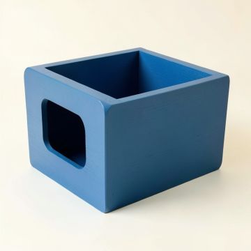 Olive Edge Empty Furniture-Style Litter Enclosure - Blue (synthetic illustration; no displayed measurements)