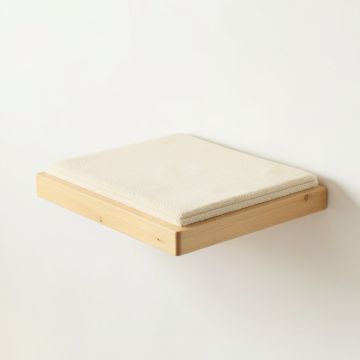 Willow Edge Wall-Mounted Cat Perch - Cream (synthetic illustration; no displayed measurements)