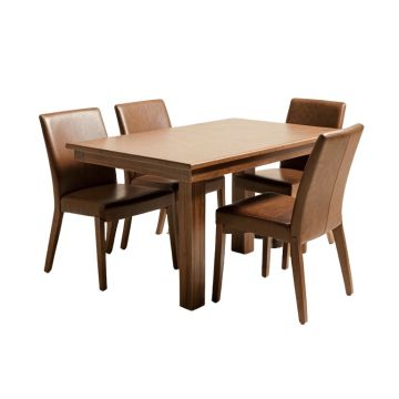 Hollington Butterfly Leaf Rubberwood Solid Wood Dining Set