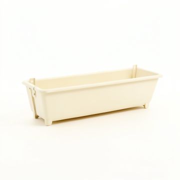 Willow Bridge Empty Railing Planter With Integral Brackets - Ivory (synthetic illustration; no displayed measurements)