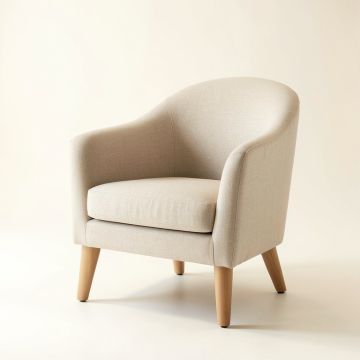 Linden Bend Upholstered Armchair - Beige (synthetic illustration; no displayed measurements)