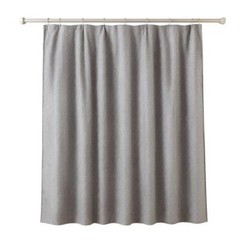 Dawn Branch Shower Curtain Hanging Flat From A Plain Rod - Gray