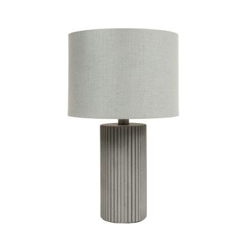 Shore Branch Table Lamp With A Plain Fabric Shade - Gray