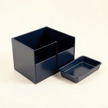 River Arc Empty Coffee-Station Organizer - Navy (synthetic illustration; no displayed measurements)