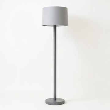 Reed Bend Floor Lamp With A Plain Fabric Shade - Gray (synthetic illustration; no displayed measurements)